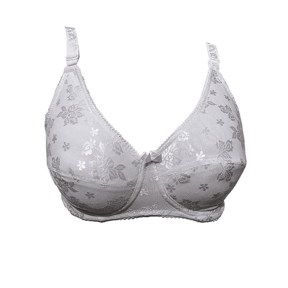 BIMEI Mastectomy Bra with Pockets for Breast Prosthesis Women's Full Coverage Wirefree Everyday Bra plus size 8102,White,42C