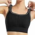 thumbnail image 1 of BIMEI Mastectomy Pocket Sports Bra for Women High Impact Molded Fix Cup Adjustable Spaghetti Strap Running Yoga,902,Black,4XL, 1 of 9
