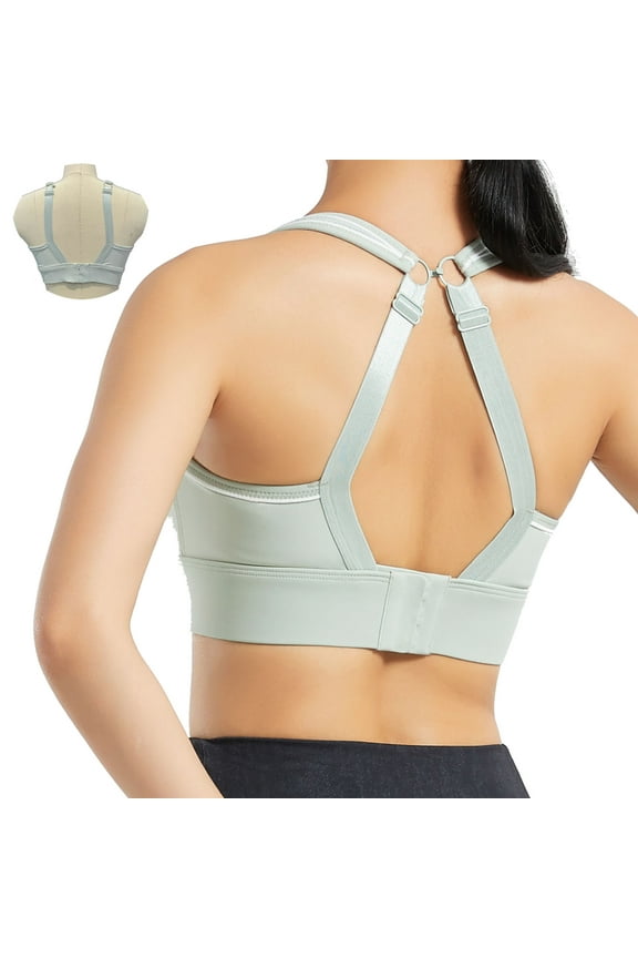 Mastectomy Pocket Sports Bra for Women High Impact Molded Fix Cup Adjustable Spaghetti Strap Running Yoga,902,Green,2XL