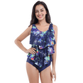 thumbnail image 1 of BIMEI One Piece Mastectomy Swimwear Pocketed Swimsuit Ruffle Bathing Suit 956,Blue,3XL, 1 of 9