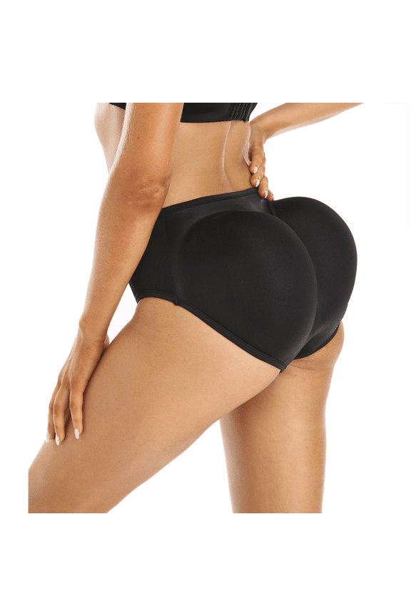 One-piece Seamless 3D Butt Lifter Padded Panties Hip Enhancer Underwear Control Briefs,Black,3XL