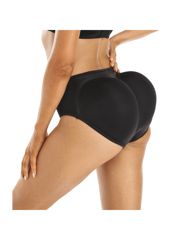 One-piece Seamless 3D Butt Lifter Padded Panties Hip Enhancer Underwear Control Briefs,Black,3XL