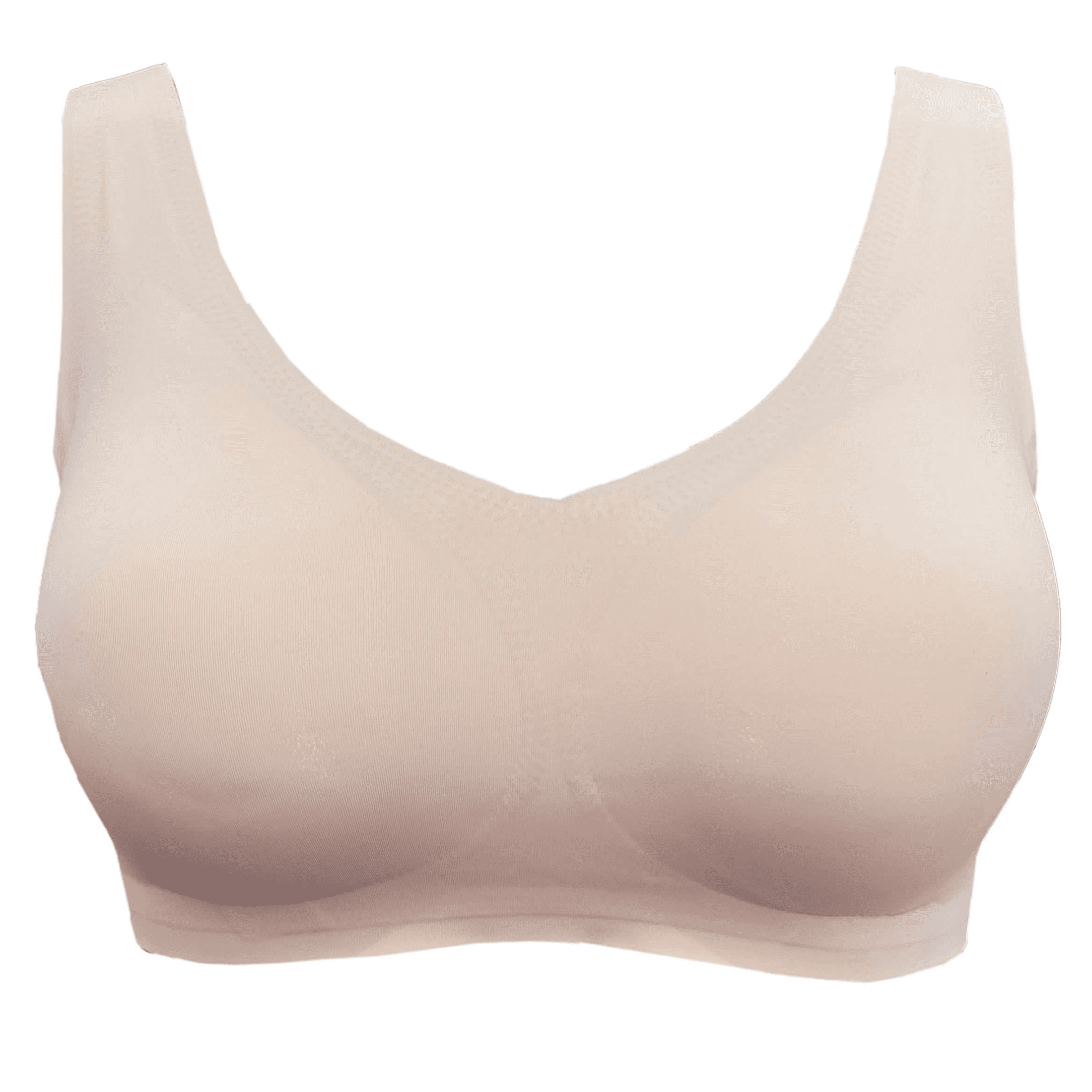 BIMEI Seamless Mastectomy Bra for Women Breast Prosthesis with Pockets  Sleep Bras Soft Daily Bras with Removable Pads,Beige,3XL 
