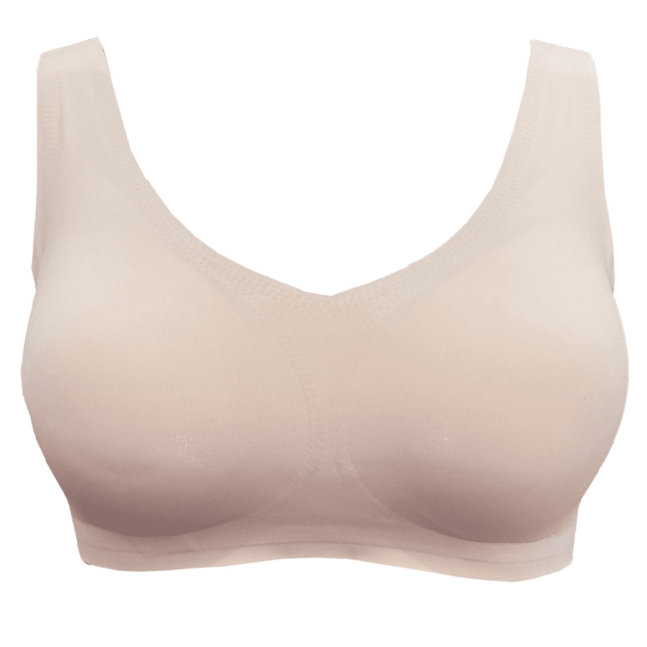 BIMEI Seamless Mastectomy Bra for Women Breast Prosthesis with Pockets  Sleep Bras Soft Daily Bras with Removable Pads,Beige,XL