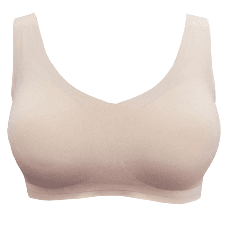 BIMEI Seamless Mastectomy Bra for Women Breast Prosthesis with Pockets  Sleep Bras Soft Daily Bras with Removable Pads,Blue,3XL 