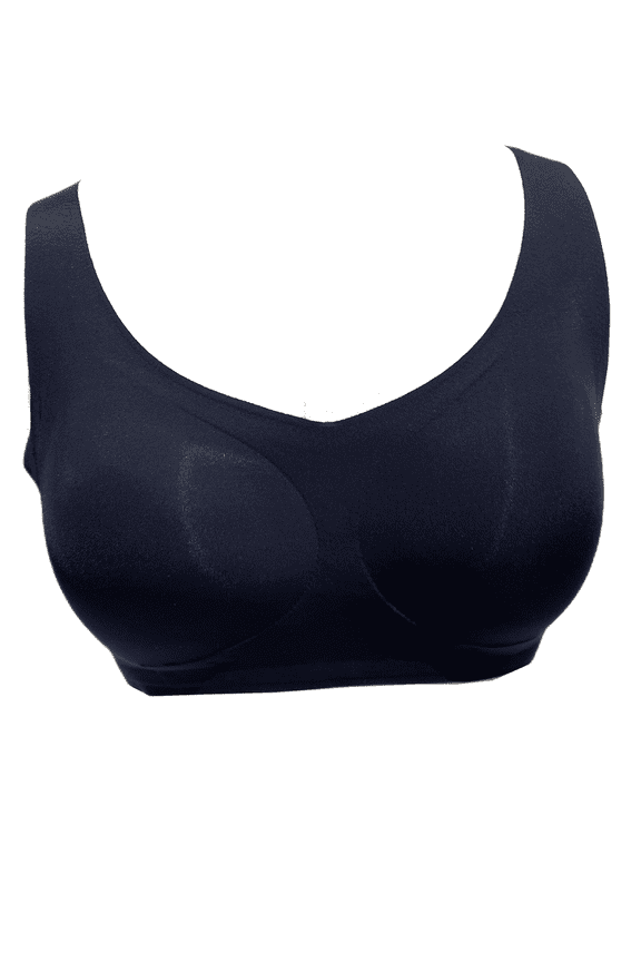 Seamless Mastectomy Bra for Women Breast Prosthesis with Pockets Sleep Bras Soft Daily Bras with Removable Pads,Black,3XL