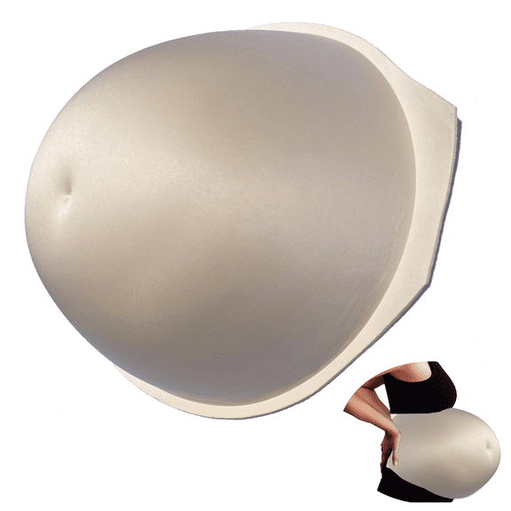 BIMEI Sextuplets Fake Pregnancy Sponge Belly Velcro Closure Lightweight for Movie Series Props Spoof Costume Cosplay Actor Performance Women's Pregnant Belly Costume Accessory,Beige