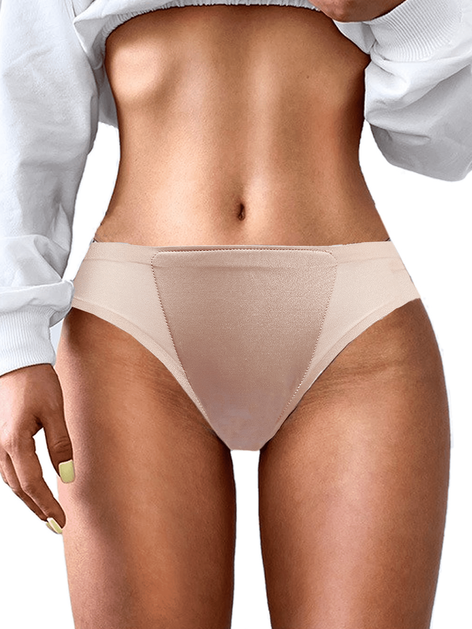 Mens Sexy Cross-dresser Invisible Underwear Low Rise Self-adhesive
