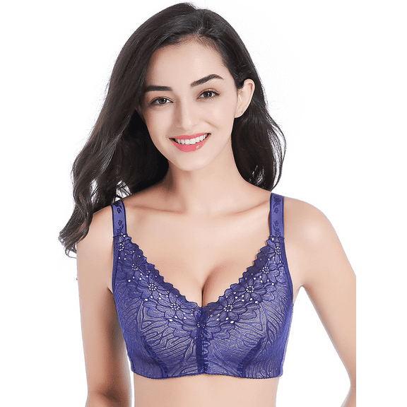 BIMEI Women Everyday Bra for Mastectomy Silicone Breast Inserts for Breast Asymmetry Soft Daily Full Coverage Bralettes Bras,8739,Blue,38B