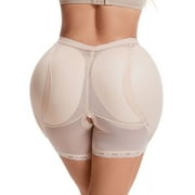 BIMEI Women Hip Pads Shapewear Open Crotch Hip Enhancer Underwear for Hip Dip Pads Bodyshaper Control Knickers Slimming Boyshorts,Beige,L