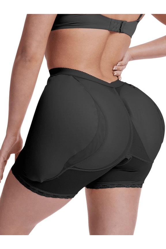 Women Hip Pads Shapewear Open Crotch Hip Enhancer Underwear for Hip Dip Pads Bodyshaper Control Knickers Slimming Boyshorts,Beige,S