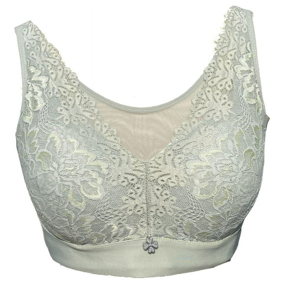 BIMEI Women Mastectomy Bra Breast Prosthesis with Pockets Wirefree Comfort Everyday Bra 2425,Green,34B/C/D/E