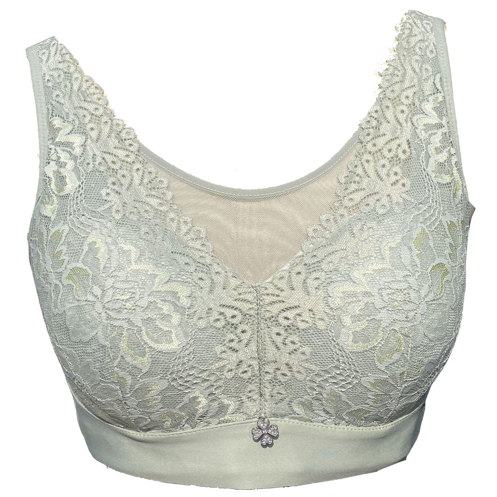 BIMEI Women Mastectomy Bra Breast Prosthesis with Pockets Wirefree Comfort Everyday Bra 2425,Green,44B/C/D/E