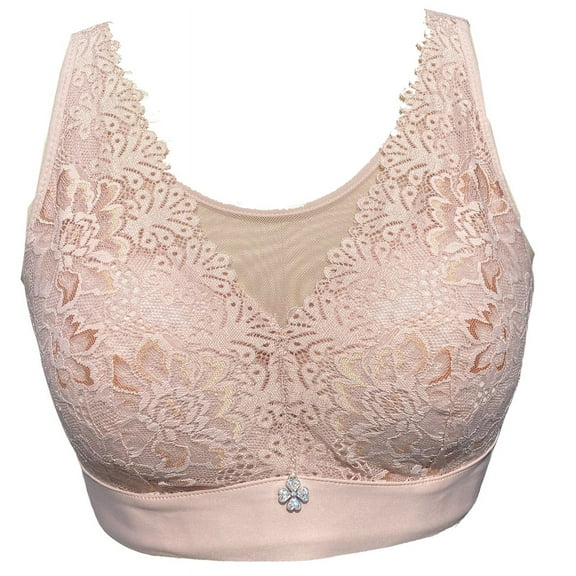 BIMEI Women Mastectomy Bra Breast Prosthesis with Pockets Wirefree Comfort Everyday Bra 2425,Pink,36B/C/D/E