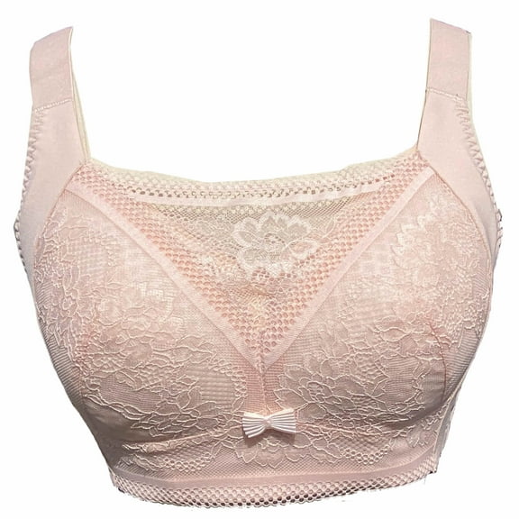 BIMEI Women Mastectomy Bra Breast Prosthesis with Pockets Wirefree Comfort Plus Size Everyday Bra 2437,Beige,38 for B/C/D
