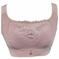 thumbnail image 1 of BIMEI Women Mastectomy Bra Breast Prosthesis with Pockets Wirefree Comfort Plus Size Everyday Bra 2442,Pink,52, 1 of 8