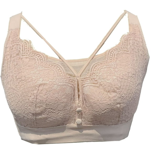 BIMEI Women Mastectomy Bra Breast Prosthesis with Pockets Wirefree Comfort Plus Size Everyday Bra 2451,Beige,40