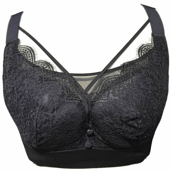 BIMEI Women Mastectomy Bra Breast Prosthesis with Pockets Wirefree Comfort Plus Size Everyday Bra 2451,Black,36