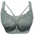 thumbnail image 1 of BIMEI Women Mastectomy Bra Breast Prosthesis with Pockets Wirefree Comfort Plus Size Everyday Bra 2451,Peacock Blue,38, 1 of 6