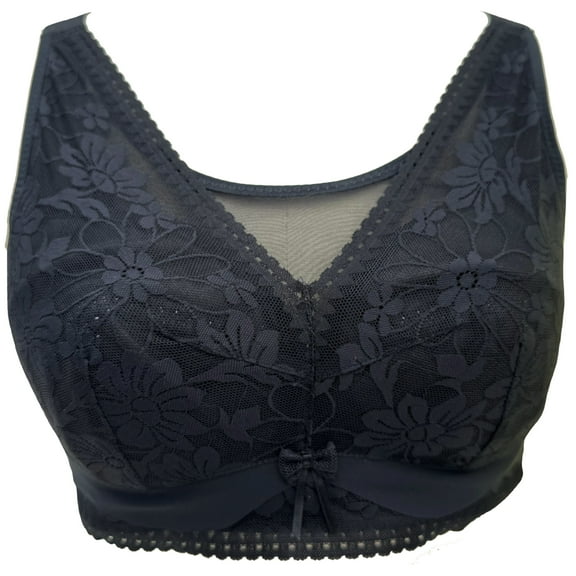 BIMEI Women Mastectomy Bra Breast Prosthesis with Pockets Wirefree Comfort Plus Size Everyday Bra 2452,Black,36 for B/C/D