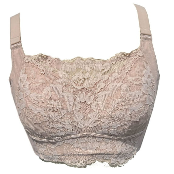 BIMEI Women Mastectomy Bra Breast Prosthesis with Pockets Wirefree Comfort Plus Size Everyday Bra 2477,Pink,42D