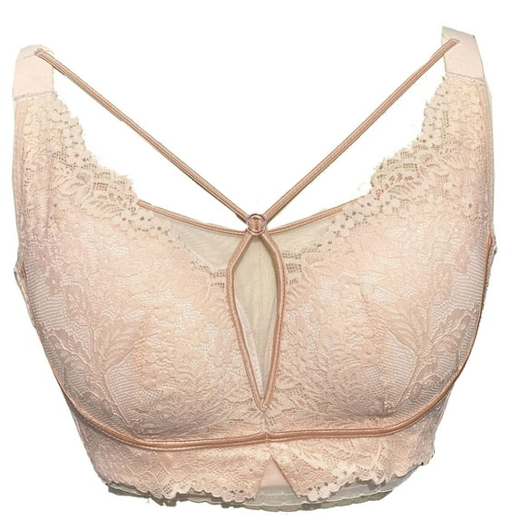 BIMEI Women Mastectomy Bra Lace Desire Wireless Bra Lacy Full-coverage Wirefree Bra 2427,Beige,34C