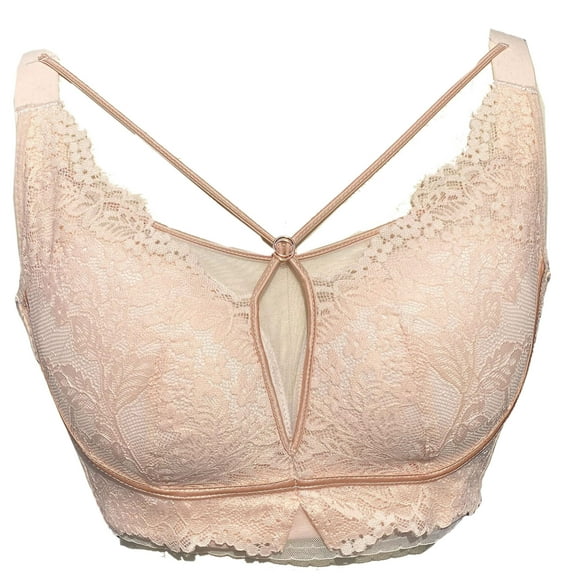 BIMEI Women Mastectomy Bra Lace Desire Wireless Bra Lacy Full-coverage Wirefree Bra 2427,Beige,36B