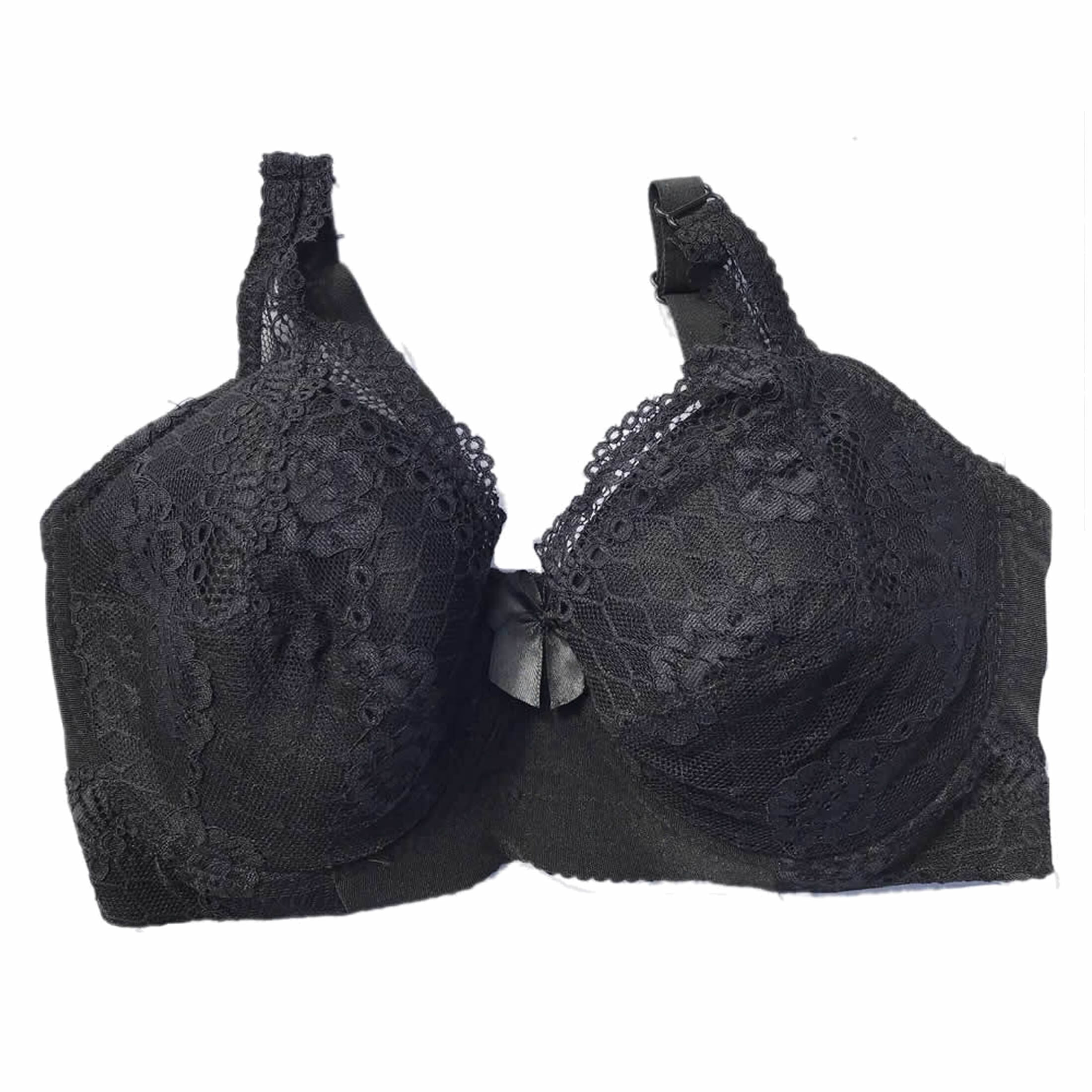BIMEI Women’s Lace Pocket Bra for Breast Forms | Mastectomy Prosthesis Bra with Underwire & Sheer Lace | Ideal for Silicone Breast Forms, Black, 36