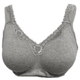 thumbnail image 1 of BIMEI Women's Mastectomy Bra Lace Plus Size Full Coverage Non Padded Comfort Cotton Wirefree Bra with Pocket,Grey,38B, 1 of 7