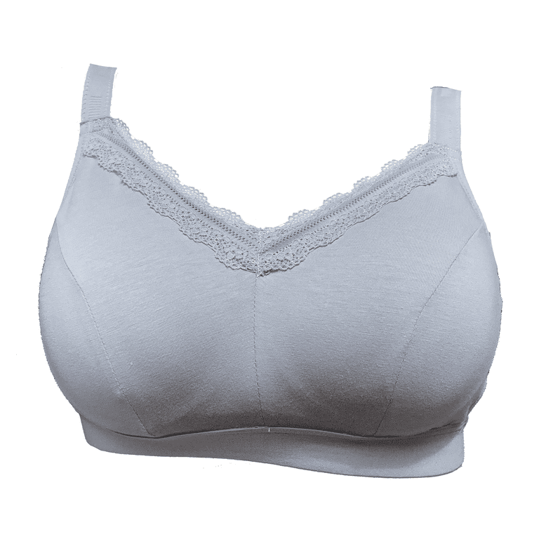 BIMEI Women's Mastectomy Bra Molded-Cup Post Surgery for Silicone Breast  Prosthesis with Pockets Everyday Bra 9816，Grey，36C
