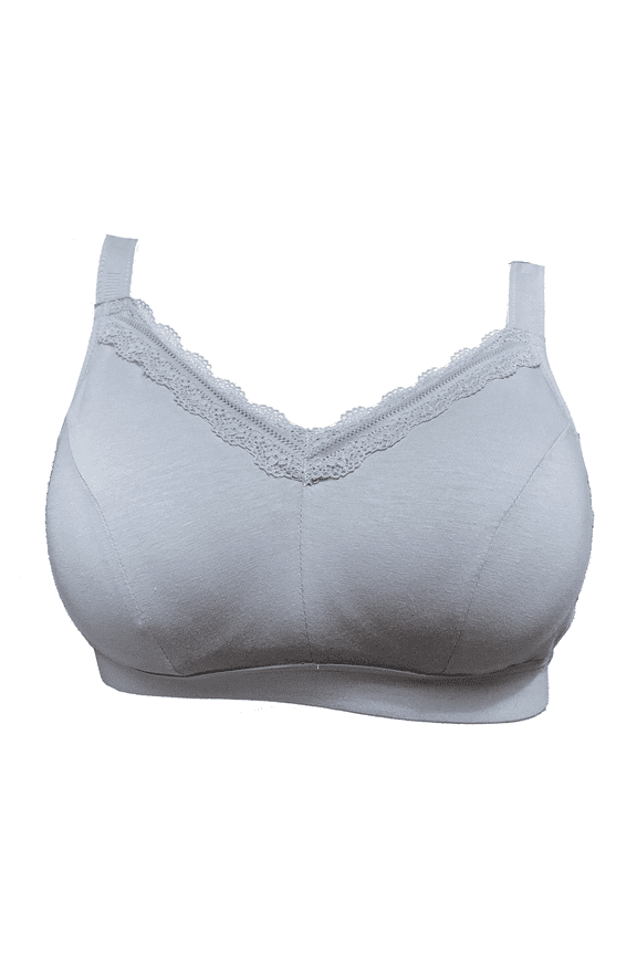 Women's Mastectomy Bra Molded-Cup Post Surgery for Silicone Breast Prosthesis with Pockets Everyday Bra 9816Grey38C