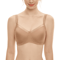 BIMEI Women's Mastectomy Bra Mould Cup Wire Free Pocketed T-Shirt Everyday Bra for Silicone Breast Prosthesis 8118,Nude,34C
