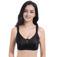thumbnail image 1 of BIMEI Women's Mastectomy Bra Pockets Wireless Post-Surgery Invisible Pockets for Breast Forms Everyday Bra Plus Size Bra 9818,Black, 42A, 1 of 7