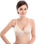 BIMEI Womens Mastectomy Bra with Pockets for Breast Prosthesis Wire Free Fashion Everyday Bra Plus Size 8101,Beige,38B