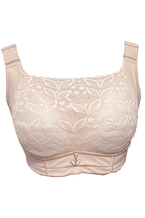 Women's Mastectomy Pockets Wireless Post-Surgery Plus Size Full Coverage Everyday Bra 2436,Beige,44B