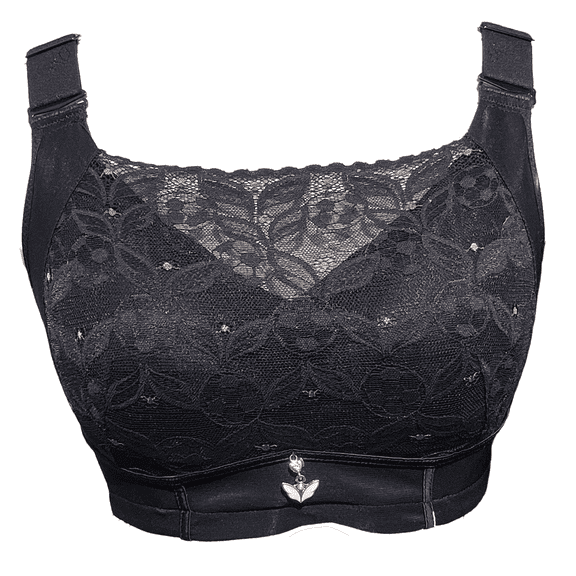 BIMEI Women's Mastectomy Pockets Wireless Post-Surgery Plus Size Full Coverage Everyday Bra 2436,Black,38D