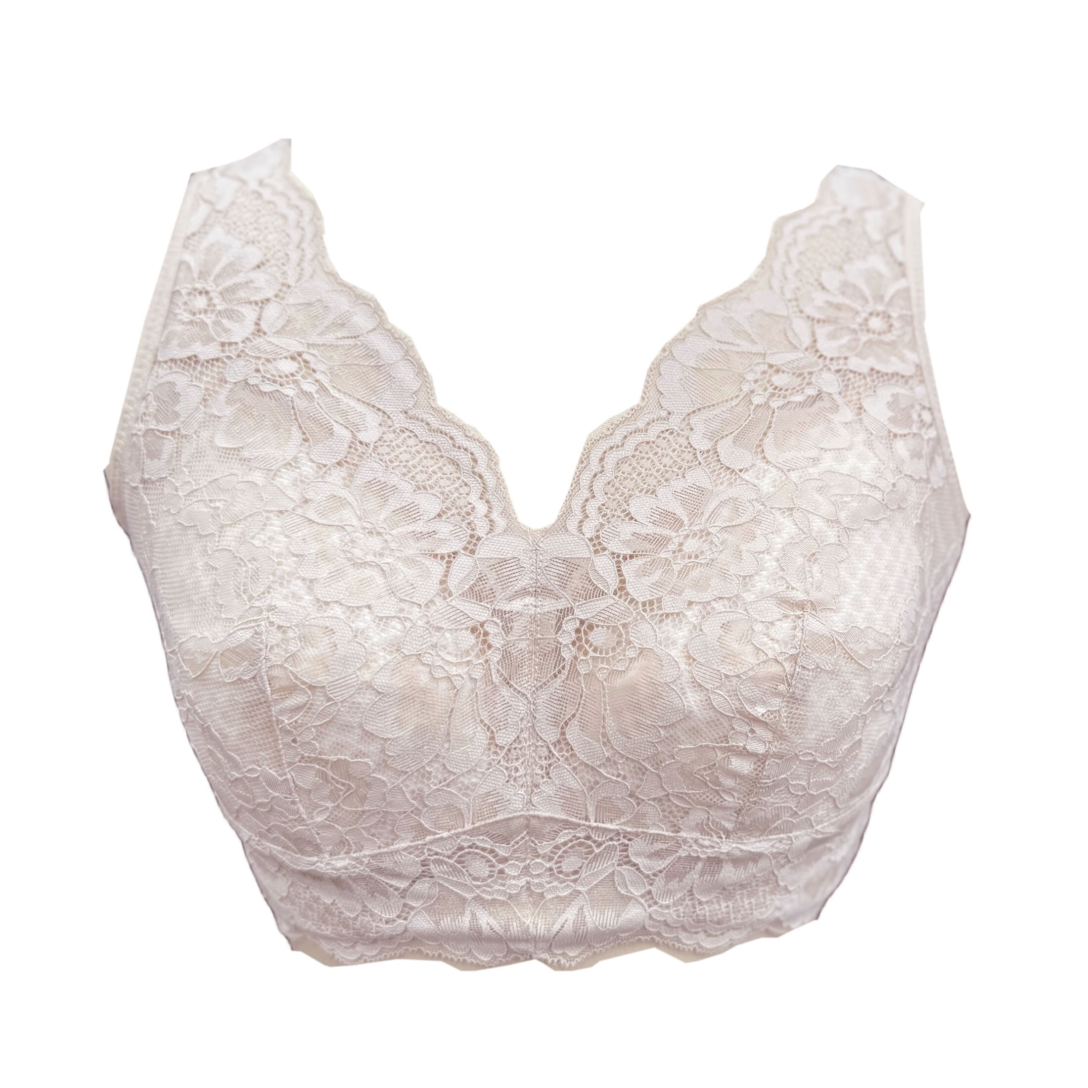 BIMEI Women's Mastectomy Pockets Wireless Post-Surgery Plus Size Full Coverage Everyday Bra 2461,Beige,42C