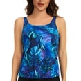 thumbnail image 1 of BIMEI Women's Mastectomy Tankini Top Blouson Swimsuit Loose Fit Swim Top No Bottom Bathing Suits,268,Blue,SIZE 18, 1 of 10
