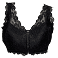 thumbnail image 1 of BIMEI Women's Vest Front Zipper Bra Push up Full Cup Sexy lace Bras Wireless Gather Bralette,Black,3XL, 1 of 8