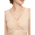thumbnail image 1 of BIMEI Women's Wire-Free Front Closure Cotton Pocketed Mastectomy Bra Post Surgery Wire Free Full-Freedom Cotton Plus Size Everyday Bra 8915,Beige,XL, 1 of 9