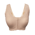 thumbnail image 1 of BIMEI Women's Zip Front Mastectomy Bra Wireless Post-Surgery Bra Active Soft Daily Bras with Removable Pads,Beige,L for 36ABCD, 1 of 6