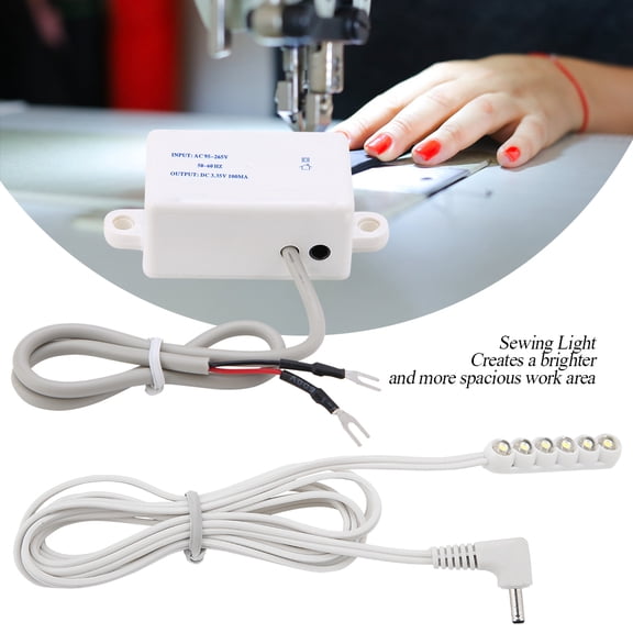 BIMZUC 0.3W 6-LED Sewing Machine Accessory LED Working Light Magnetic Base Table Lamp CN Plug 220V 2.4 oz / 69g[cite: 1]