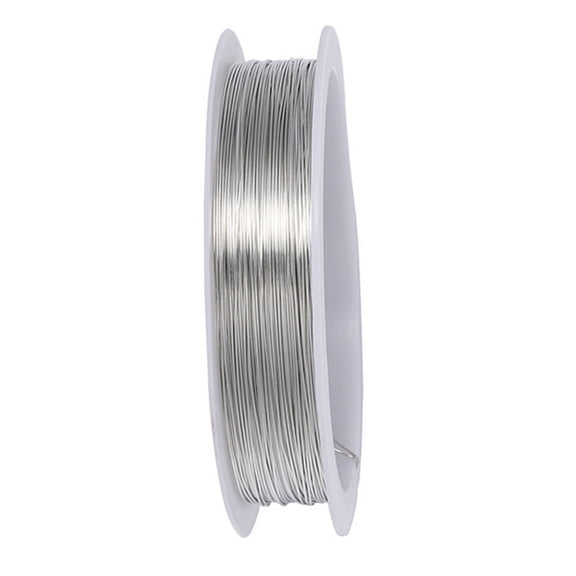 BIMZUC 0.5mm Jewelry Beading Wire 23ft (7m) Tarnish Resistant Copper Craft Stringing Wire for DIY Necklaces Bracelets, Silver