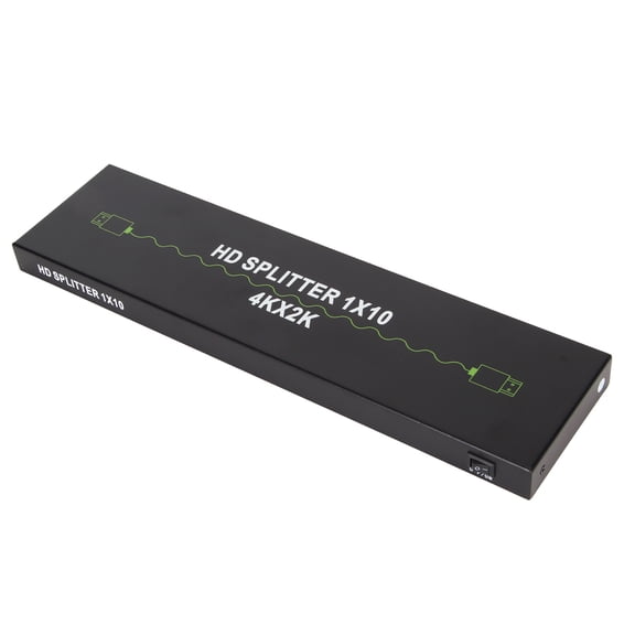 BIMZUC 1 in 10 Out HD Multimedia Interface Splitter Support 4K 30Hz 3D Sound Video Sync 10 Way HD Video Splitter with EU Plug for Monitors and Projectors 100-240V Power Adapter Included Black