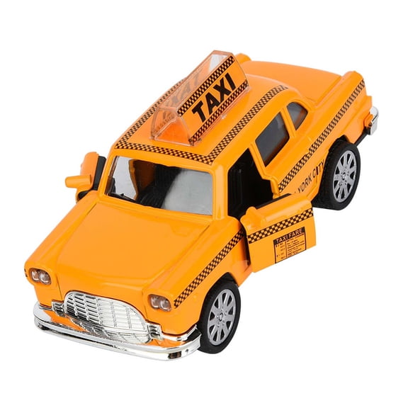 BIMZUC 1:32 Alloy Taxi Simulation Vehicle Model Toy, Pull-Back Diecast Car with Interactive Lights and Music, 4.9 inches / 12.5 cm, Perfect Gift for Kids and Collectors, Yellow