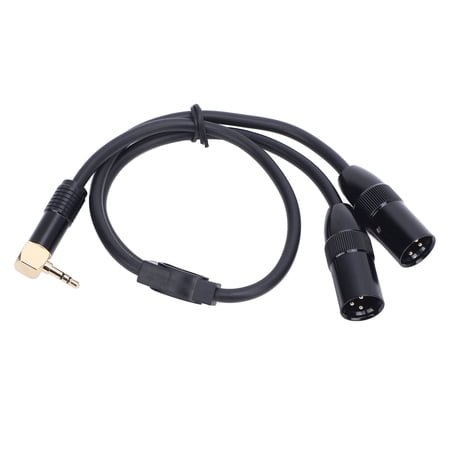 BIMZUC 1.6 ft / 0.5m 3.5mm Stereo to Dual XLR Male Y Splitter Cable Breakout Cord for Microphone, Active Speakers, Stage, and DJ Studio Applications