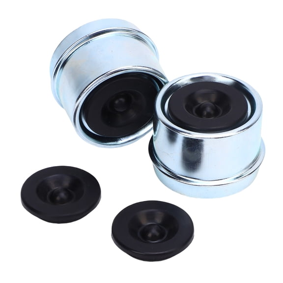 BIMZUC 1.98 Inch Trailer Axle Dust Cap Wheel Center Caps Grease Covers with Rubber Plugs for Dexter 2000-3500 lbs Axles Heavy Duty Wheel Bearing Protective Covers (1.98 inches / 5.03 cm, 2 Pack)