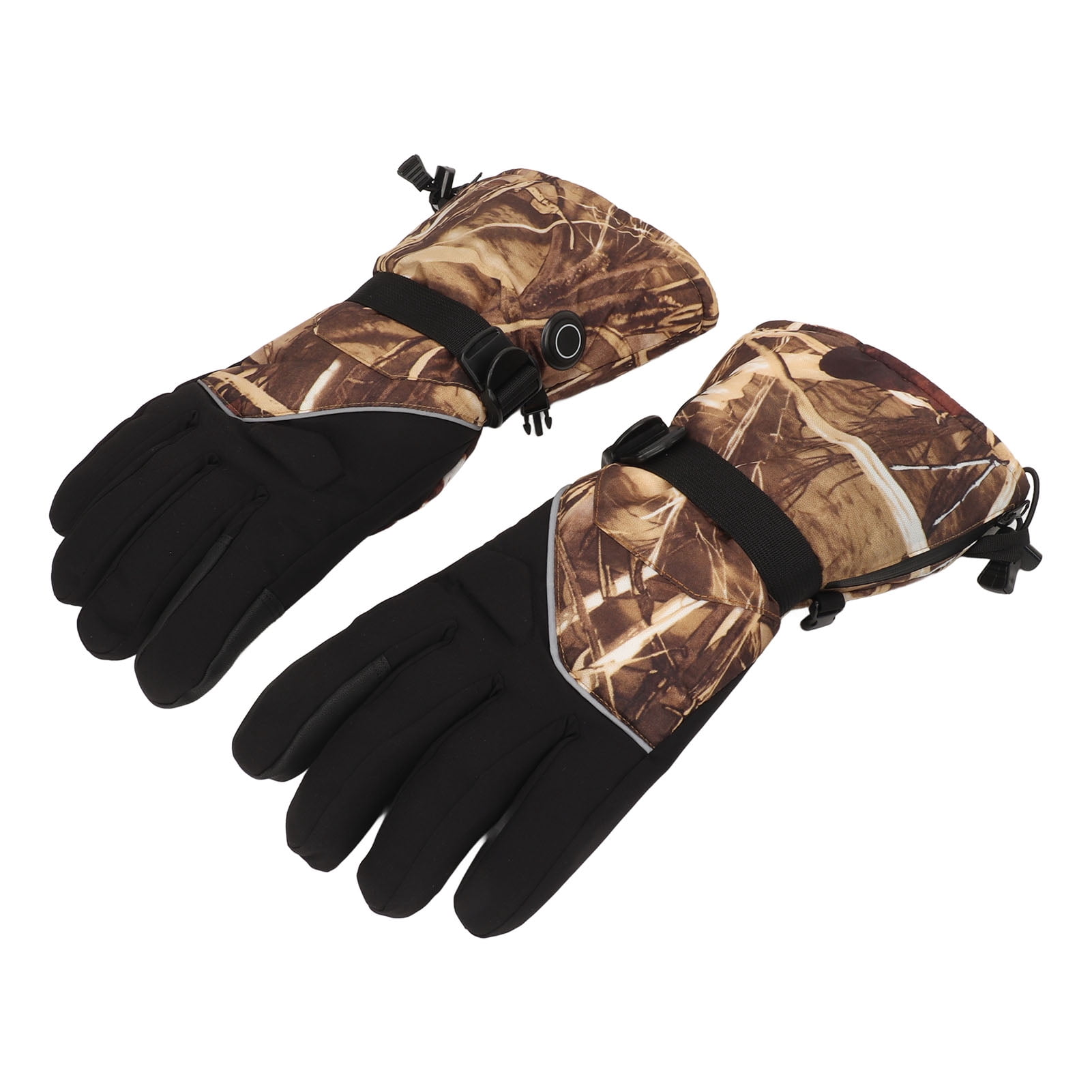 BIMZUC 1 Pair Autumn Winter Rechargeable Battery Electric Heated Gloves Touch Screen Hand Warmer for Outdoor Fishing Skiing Old Reed Camo (15.35 inches / 39 cm)