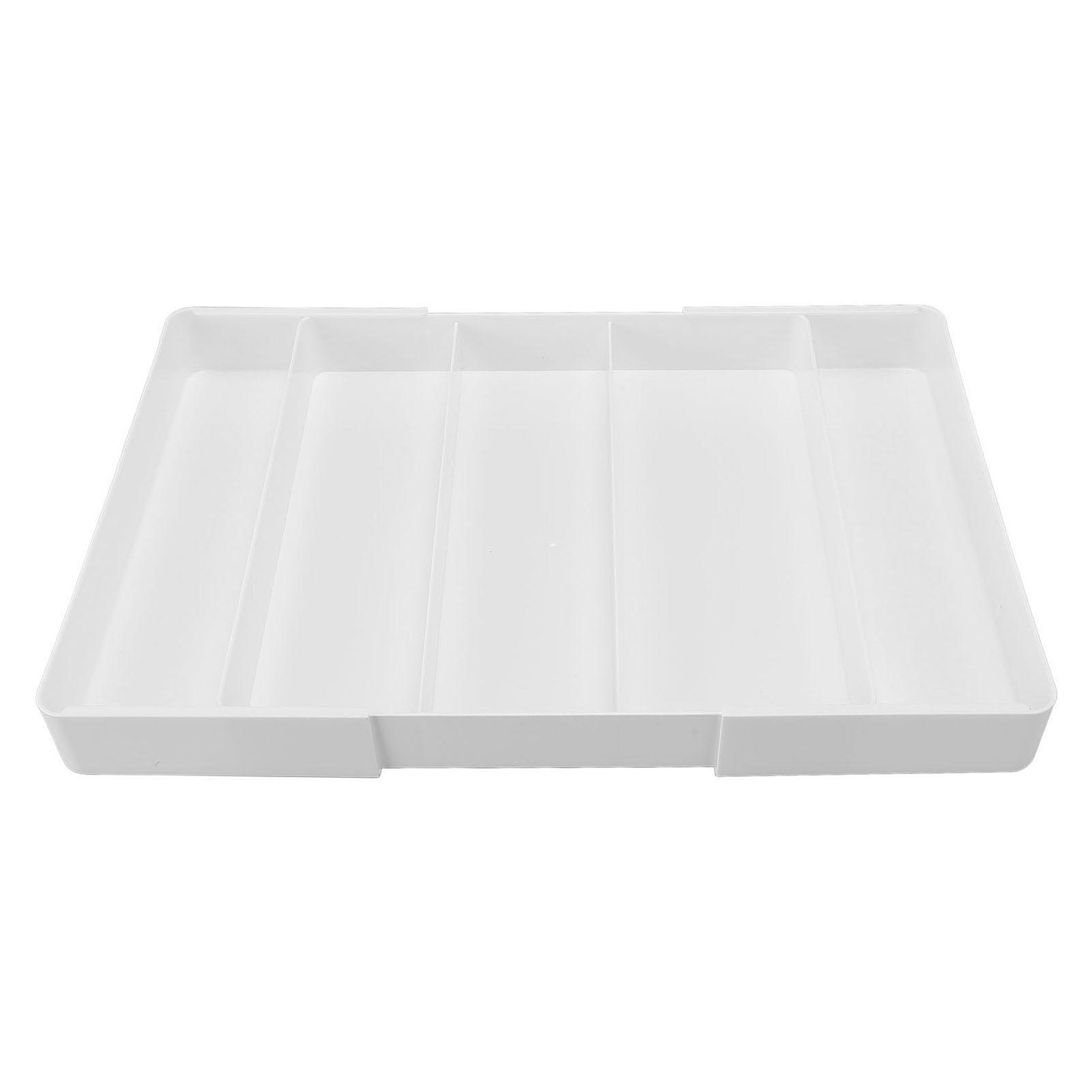 BIMZUC 10.63"×10.63"×1.97" ABS Drawer Organizer – Versatile Kitchen, Bedroom, Office Tray for Cutlery, Jewelry, Electronics