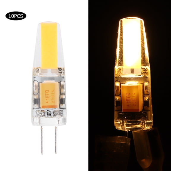 BIMZUC 10-Pack Household Mini G4 Silicone LED Light Bulb, 1.5W AC 12V Low Voltage Replacement for Car Cabinet Hotel and Home Lighting Fixtures (1.5 in / 3.8 cm, 3.4 oz)